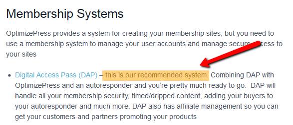 OptimizePress recommends DAP